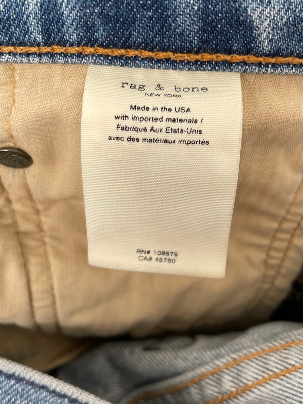 rag & bone size 34 fit2 slim Light Blue Distressed Jeans - Picture 8 of 8